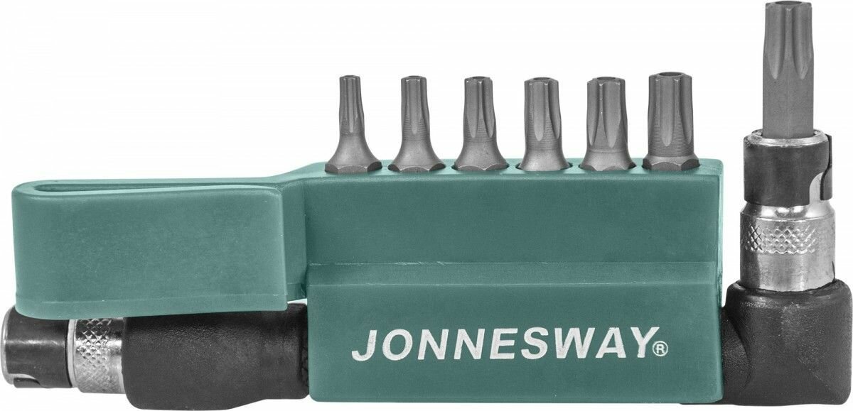 JONNESWAY S08H2ST8S 47460 Комплект вставок-бит 1/4"DR TORX с центрированным штифтом, T10T - T40T, 8 предметов