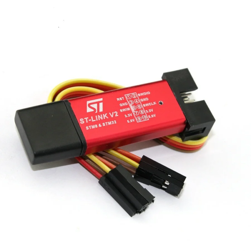 Программатор ST LINK V2 для STM32 и STM8 с крышкой и кабелем — фото 1