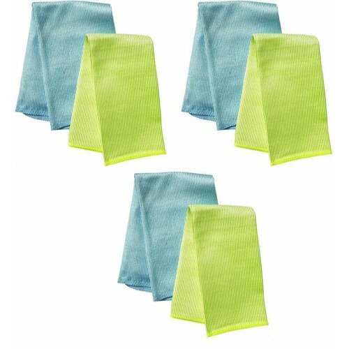 GlossHome Салфетки для стекол и зеркал микрофибра 30х30 см 2 шт 3 уп 705₽