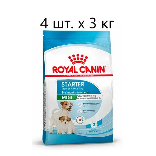 royal canin mother Сухой корм для собак в конце беременности и в период лактации, для щенков Royal Canin Mini Starter Mother & Babydog, 4 шт. х 3 кг (для мелких пород)