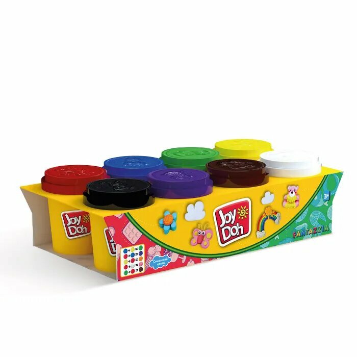 Масса для лепки Joy Doh, набор из 8 баночек с тестом, (8 х 56 г.), в к 22x11x6,5 см