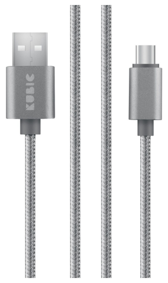 Кабель Kubic C05M Gray, USB - micro USB, текстиль, 3м, серый
