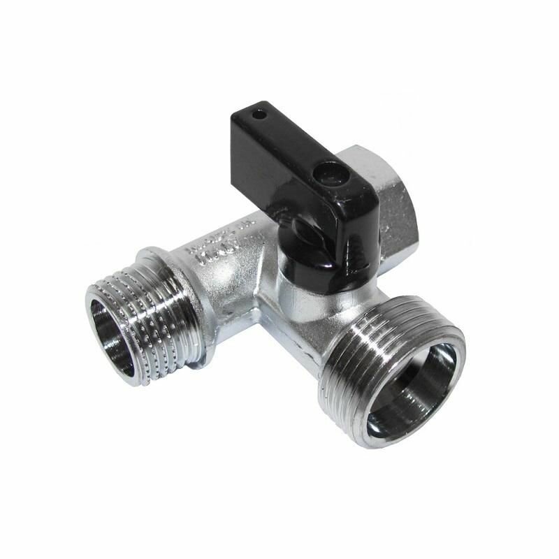 Шаровый кран 1/2"x3/4"x1/2" ВР-НР-НР для подключения к стиральным и посудомоечным машинам