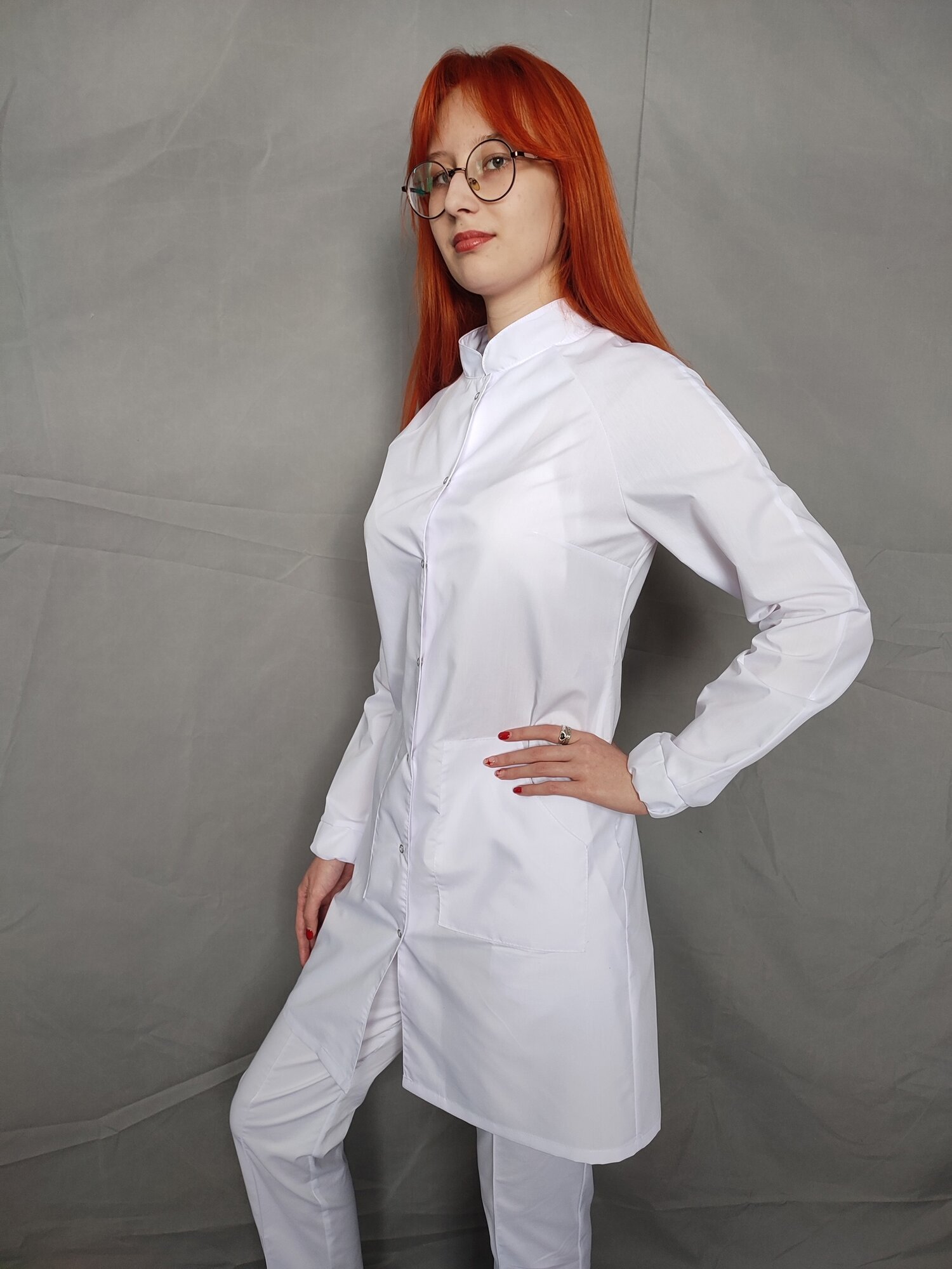 Медицинский халат "Студентка", белый, размер 44