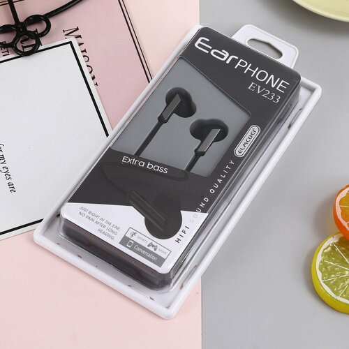 Наушники-гарнитура 35мм ELMCOEI EV-233 Черные 356₽