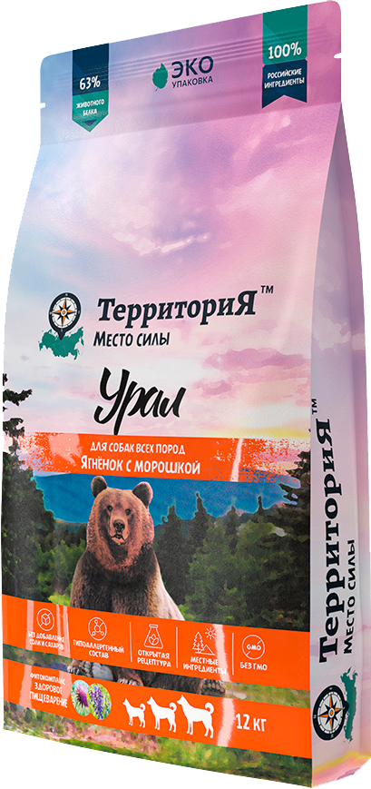 фото ТерриториЯ "Урал" с ягненком и морошкой сухой корм для взрослых собак всех пород