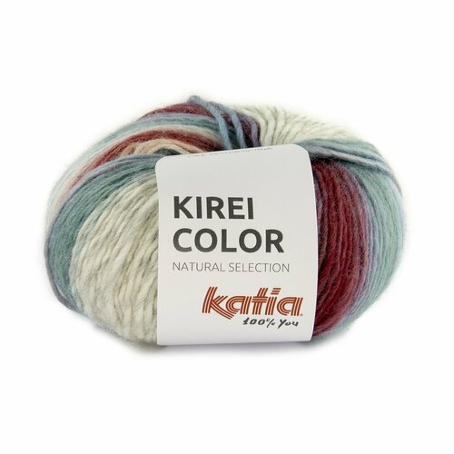 Пряжа для вязания Katia Kirei Color (305 Brown red-Pearl light grey-Blue)