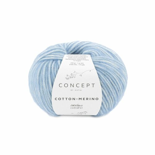Пряжа для вязания Katia Cotton-Merino (131 Light blue)