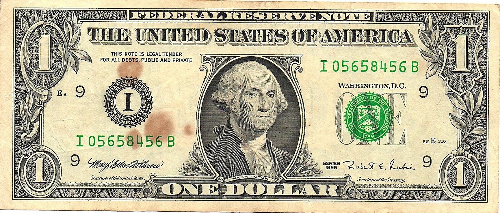Доллар 1995 год США 05658456