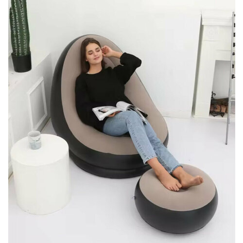 Надувное кресло с пуфом