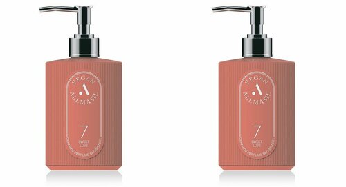 ALLMASIL Гель для душа Vegan 7 Ceramide Perfume Shower Gel Sweet Love, с ароматом мускуса и ириса, 300 мл, 2 шт.