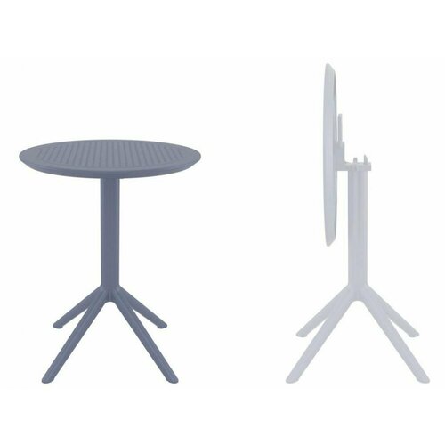 стол складной king camp compact folding table Стол пластиковый складной Sky Folding Table Ø60 серый