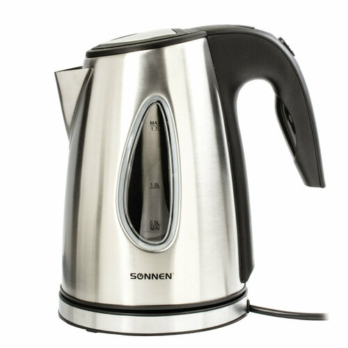 Чайник SONNEN KT-1721 17 л 2200 Вт закрытый нагревательный элемент нержавеющая сталь черный подсветка 454347 1 шт 271500₽