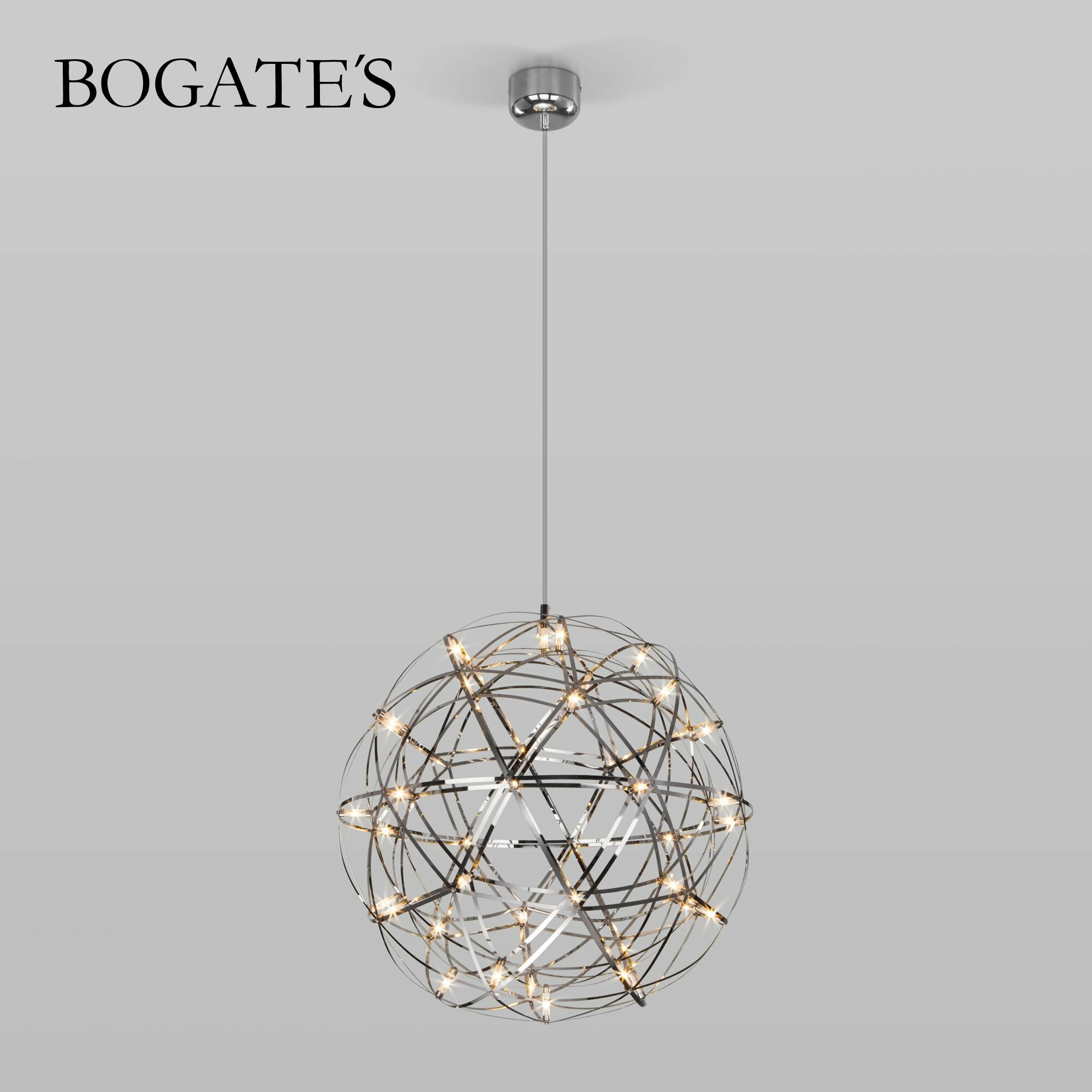 Люстра / Подвесной светодиодный светильник Bogate's Plesso 434/1, цвет хром