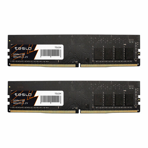 Комплект памяти DDR4 DIMM 16Gb 2x8Gb 2666MHz TESLA TSLD4-2666C19-8G-K2 4740₽