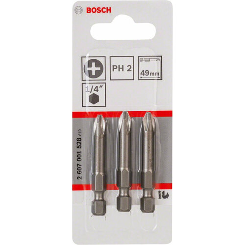 Набор бит Bosch PH2 XH 2607001528 универсал. 3пред. для шуруповертов