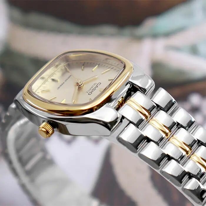Наручные часы CASIO, серебряный, золотой — фото 1