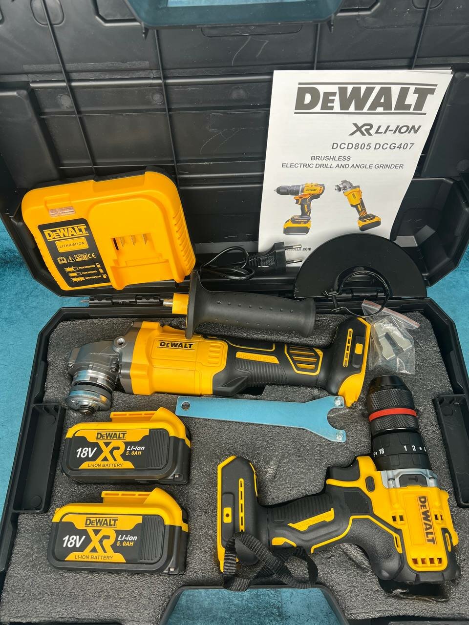 фото Набор аккумуляторного инструмента 2в1 (Шуруповерт и УШМ болгарка) 18V