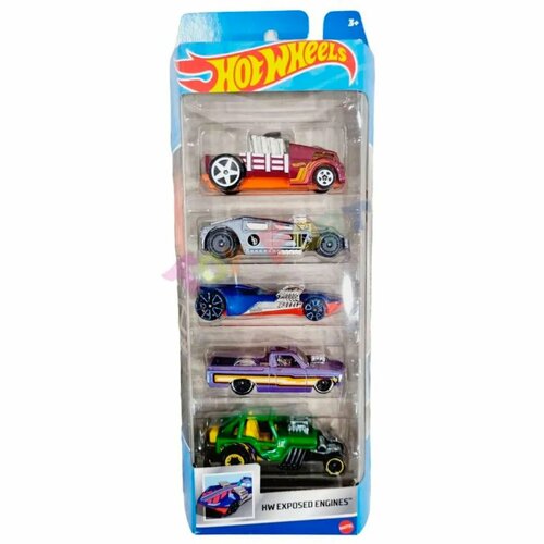 фото Набор машинок hot wheels exposed engines 5 шт hly79