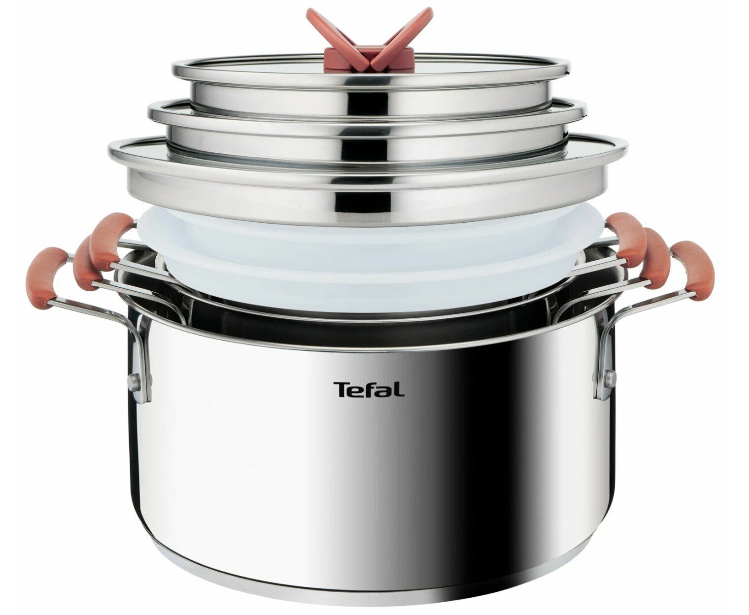 Набор посуды Tefal Opti Space 13 предметов, серебристый, G720SD74