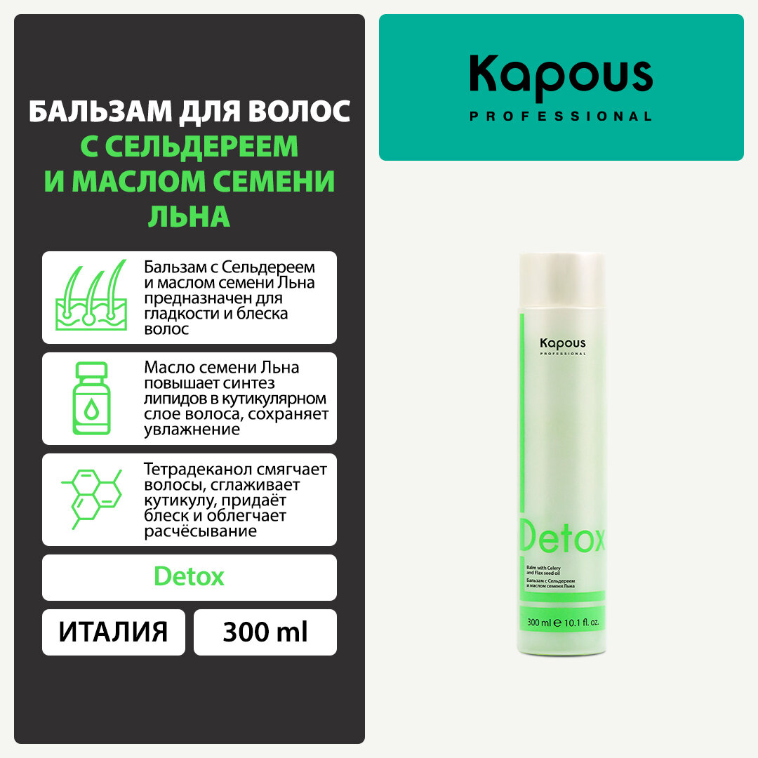 фото Бальзам для волос с Сельдереем и маслом семени Льна, 300 мл