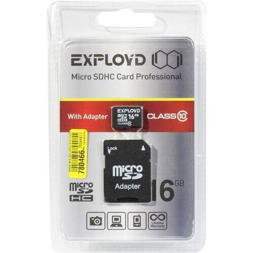 SD карта Exployd EX016GCSDHC10-AD