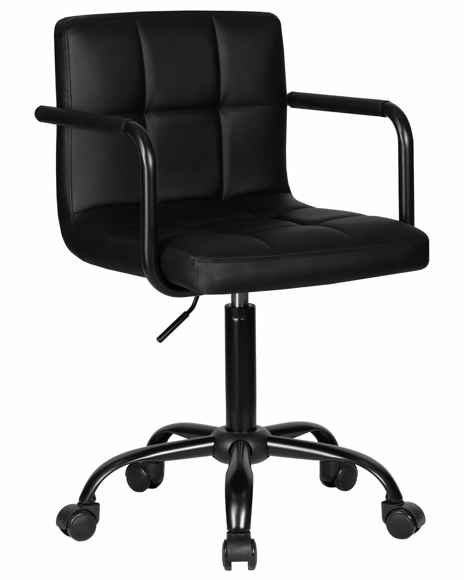 Офисное кресло для персонала DOBRIN TERRY BLACK LM-9400 цвет сиденья черный экокожа, цвет основания черный