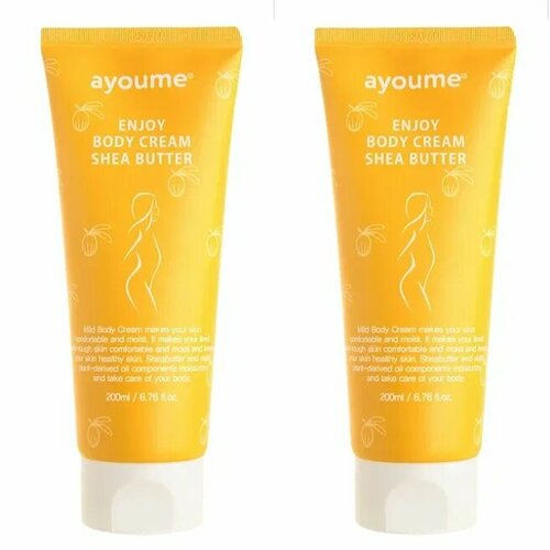 Крем для тела Ayoume Enjoy Mini Body Cream Shea Butter, 200 мл, 2 шт крем для тела ayoume enjoy mini body cream shea butter 100 шт