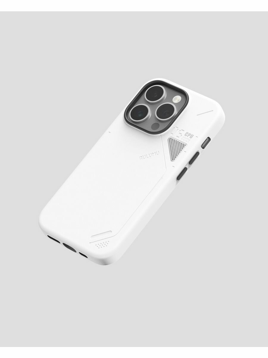 Чехол на Айфон 14 Про - Vegan, магнитный MagSafe, защитный, экокожа, белый, матовый — фото 1