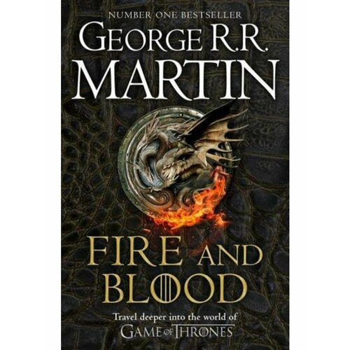 мужская футболка dragon crest game of thrones черный Fire and Blood ( George R.R.Martin) Кровь и пламя