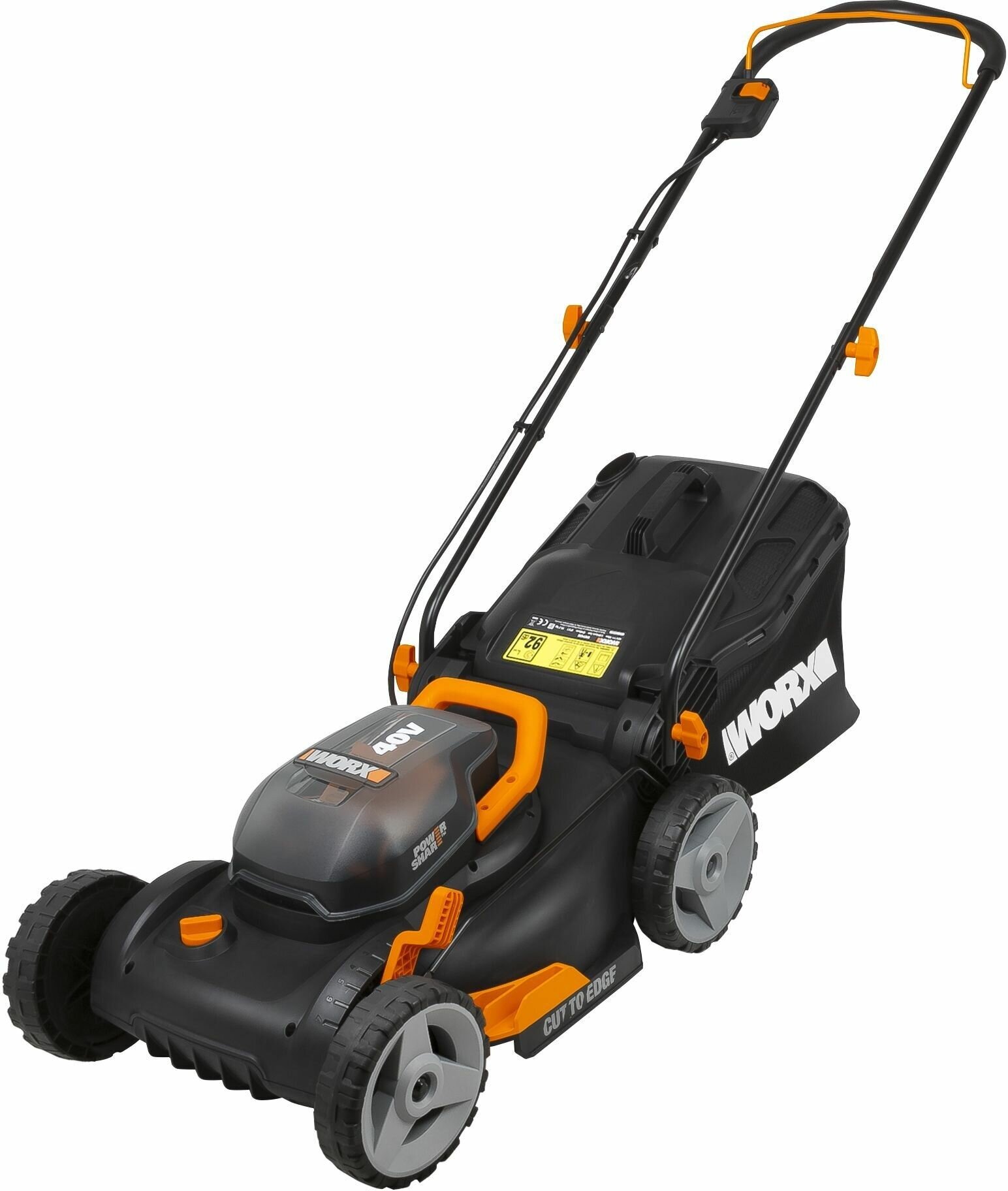 Газонокосилка аккумуляторная WORX WG743E (Цвет: Black/Orange)