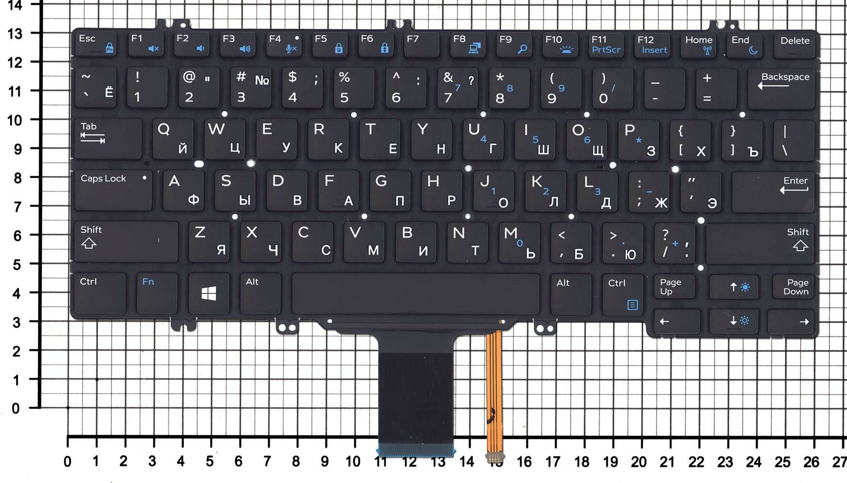 Клавиатура для ноутбука DELL 7390 черная с подсветкой