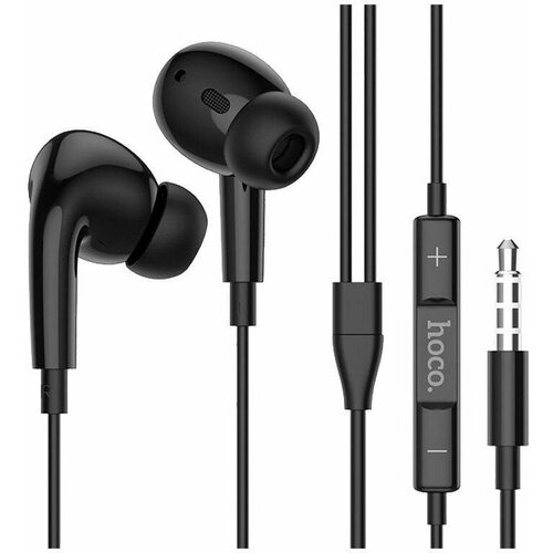 HOCO M1 Наушники микрофон Кнопка управления Регулятор громкости 12м 35 mm jack White 1440₽