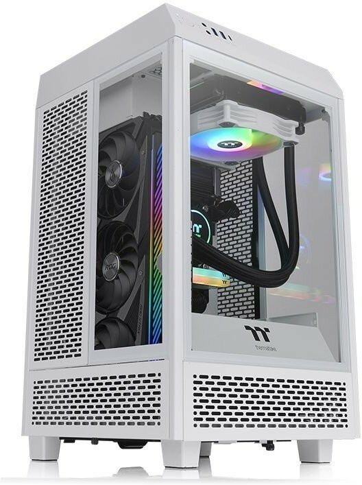 Корпус Thermaltake The Tower 100 белый без БП miniITX 1x120mm 3x140mm 2xUSB3.0 audio bott PSU