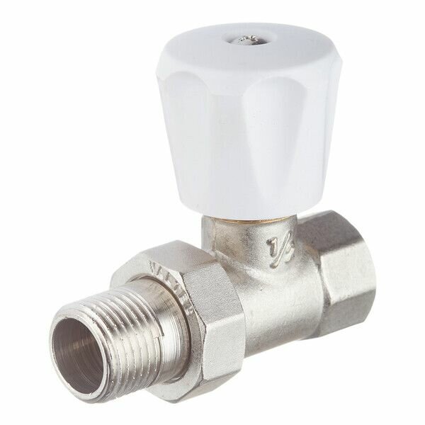 Клапан (вентиль) регулирующий ручной прямой Valtec (VT.008. LN.04) 1/2 НР(ш) х 1/2 ВР(г) для радиатора