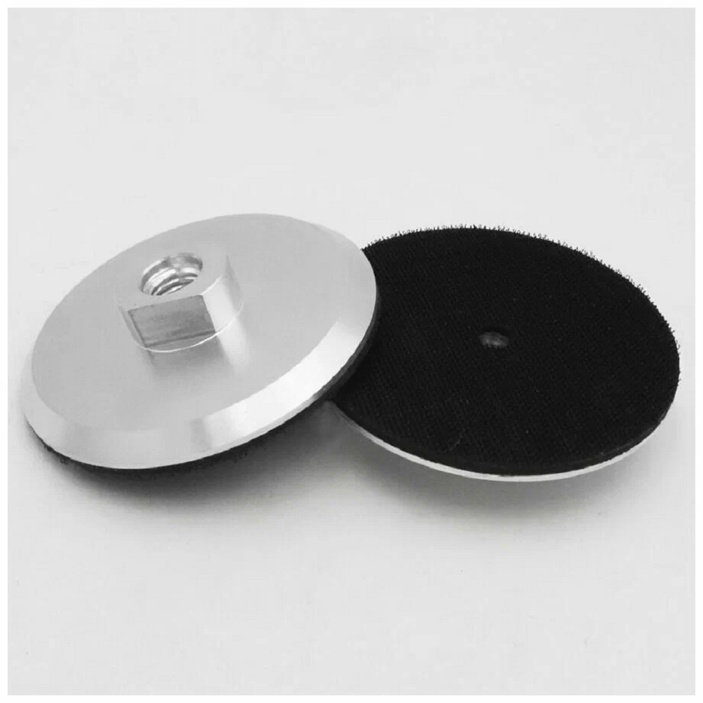 Изображение Опорная тарелка 100мм. Алюминиевая, на липучке, для УШМ. М14.