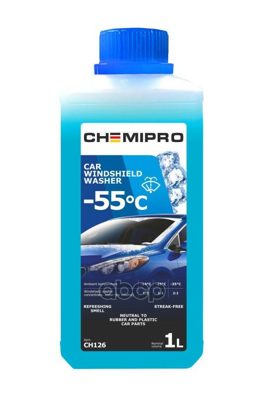 Chemipro жидкость для стеклоомывателя зимняя 1l концентрат -55\ ch126