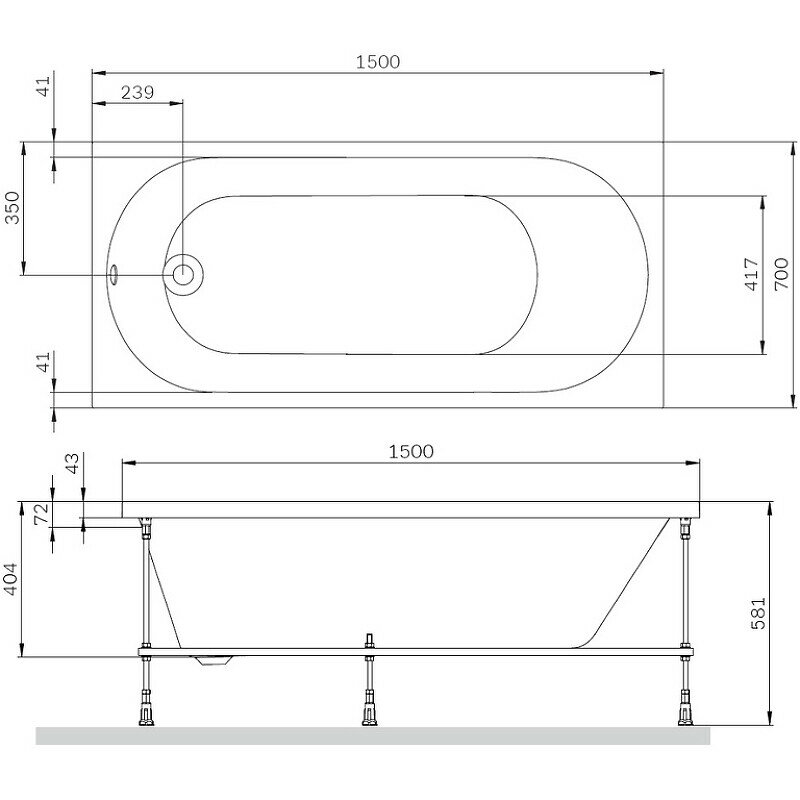 Ванна Am.Pm X-Joy 150х70см W94A-150-070W-A1