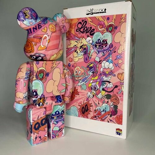 Дизайнерская игрушка BearBrick Pink Bear 28 см игровые фигурки medicom bearbrick x cleverin x marvel 200% 1 штука 15 сантиметров