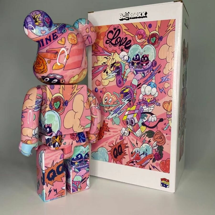 Дизайнерская игрушка BearBrick "Pink Bear" 28 см