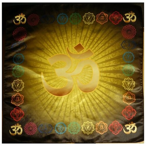 Скатерть для медитаций и йоги Аум, чакры Манипура, желтая