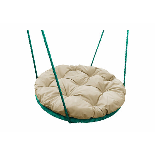 Качели M-group гнездо с подушкой 0,8 м, с оплёткой бежевая подушка