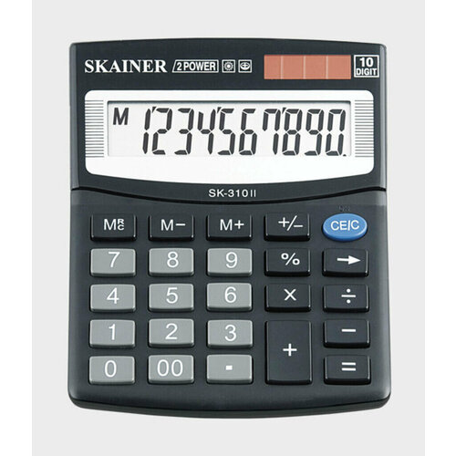 Калькулятор 10 разр. Skainer настольный двойное питание черный (аналог SDC-810 )