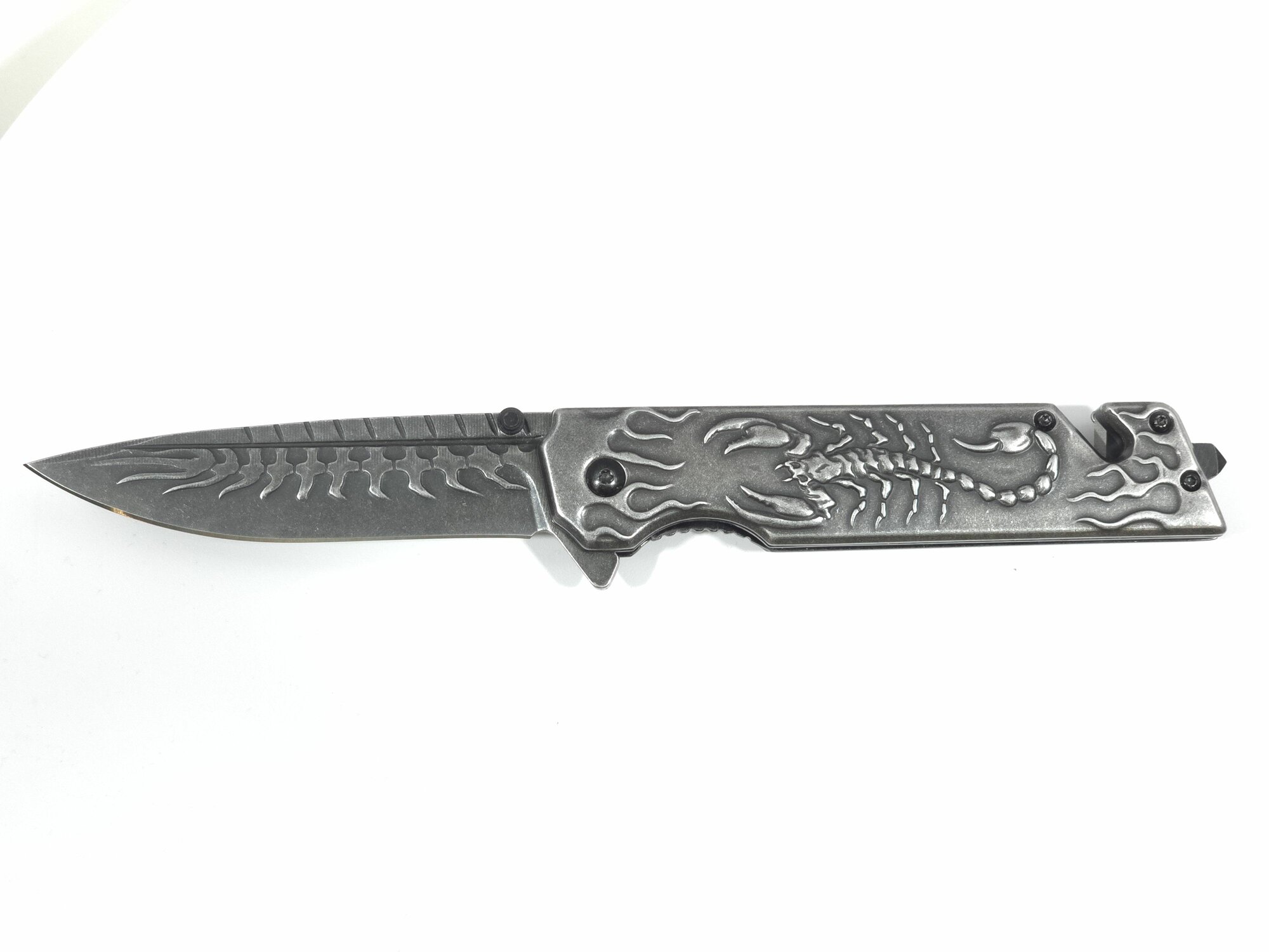 Складной карманный нож "Скорпион" из нержавеющей стали с титановым покрытием . Походный, охотничий нож для рыбалки и туризма.
