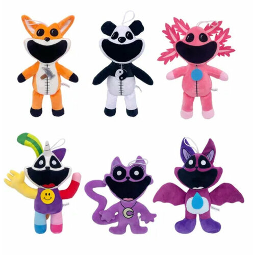 hot smiling critters plush toys cartoon game catnap dogday pickypiggy soft sutffed plushie dolls for children kids gift Набор мягких игрушек Улыбающиеся Звери Poppy Play Time 3 Smiling Critters, 6 шт