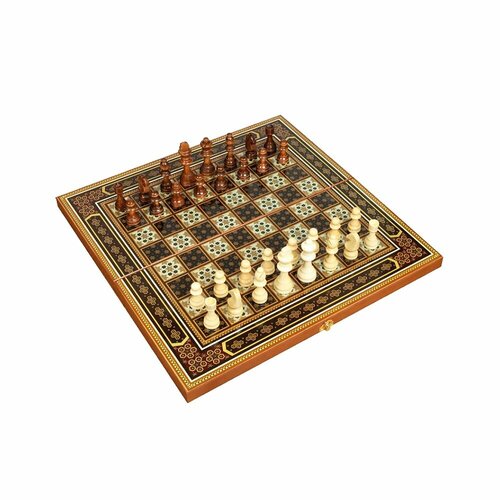 Мастер Бамбук SA-SH-038 Подарочный набор игр шахматы нарды шашки с доской восточная мозаика мастер бамбук 4659₽