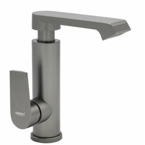 РемоКолор 67-0-791 Смеситель для кухни авиационный алюминий однорычажный регулируемый излив гайка керамический картридж 40мм черный 4800₽