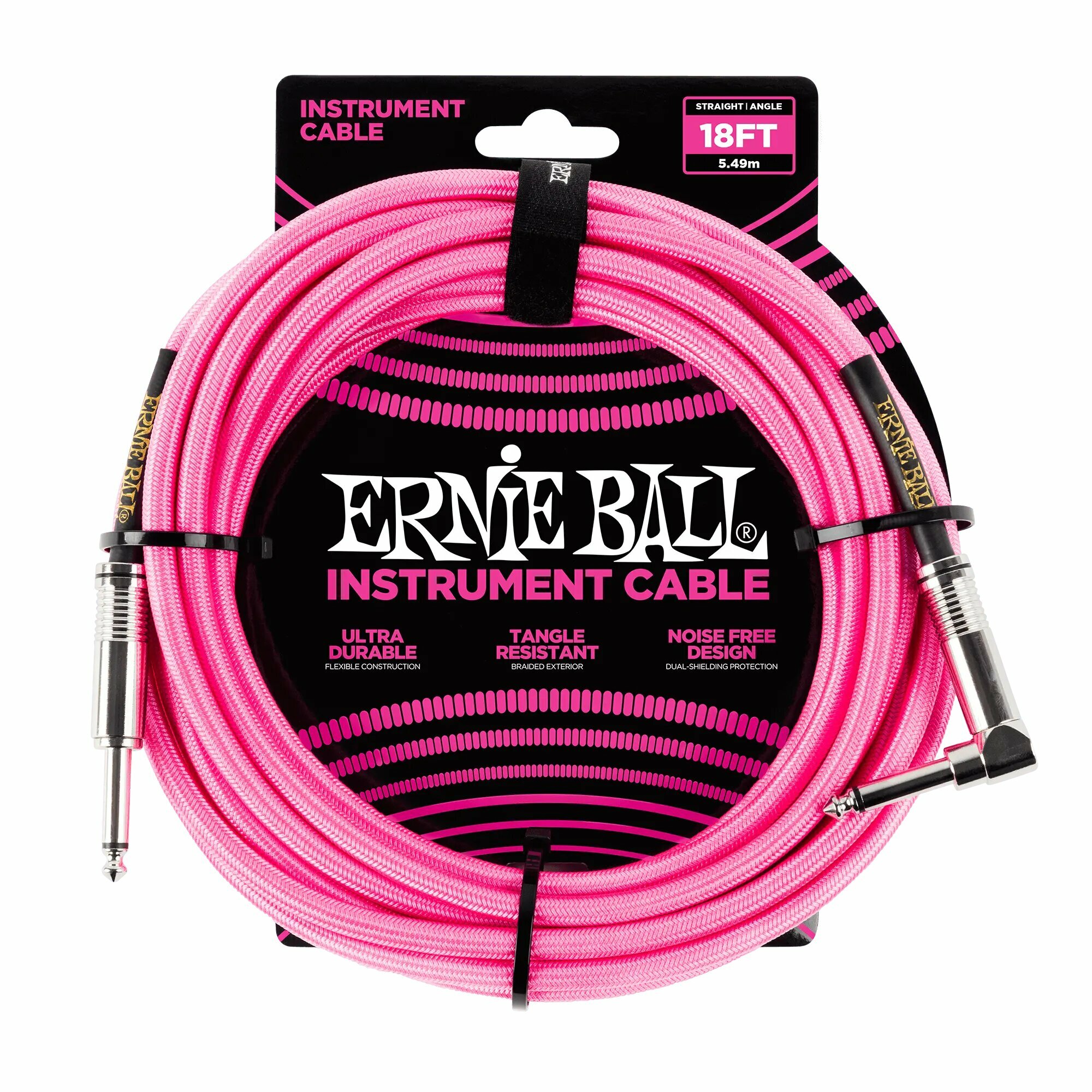 Инструментальный кабель Ernie Ball 6083 5.5м Braided Neon Pink, Ernie Ball (Эрни Бол)