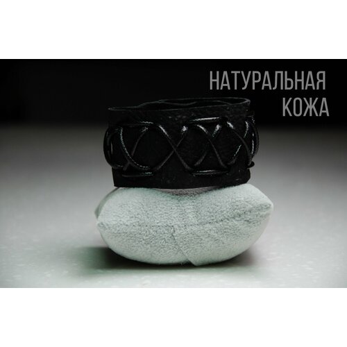 Браслет Из натуральной кожи, металл, 1 шт., размер 17 см, размер S, черный