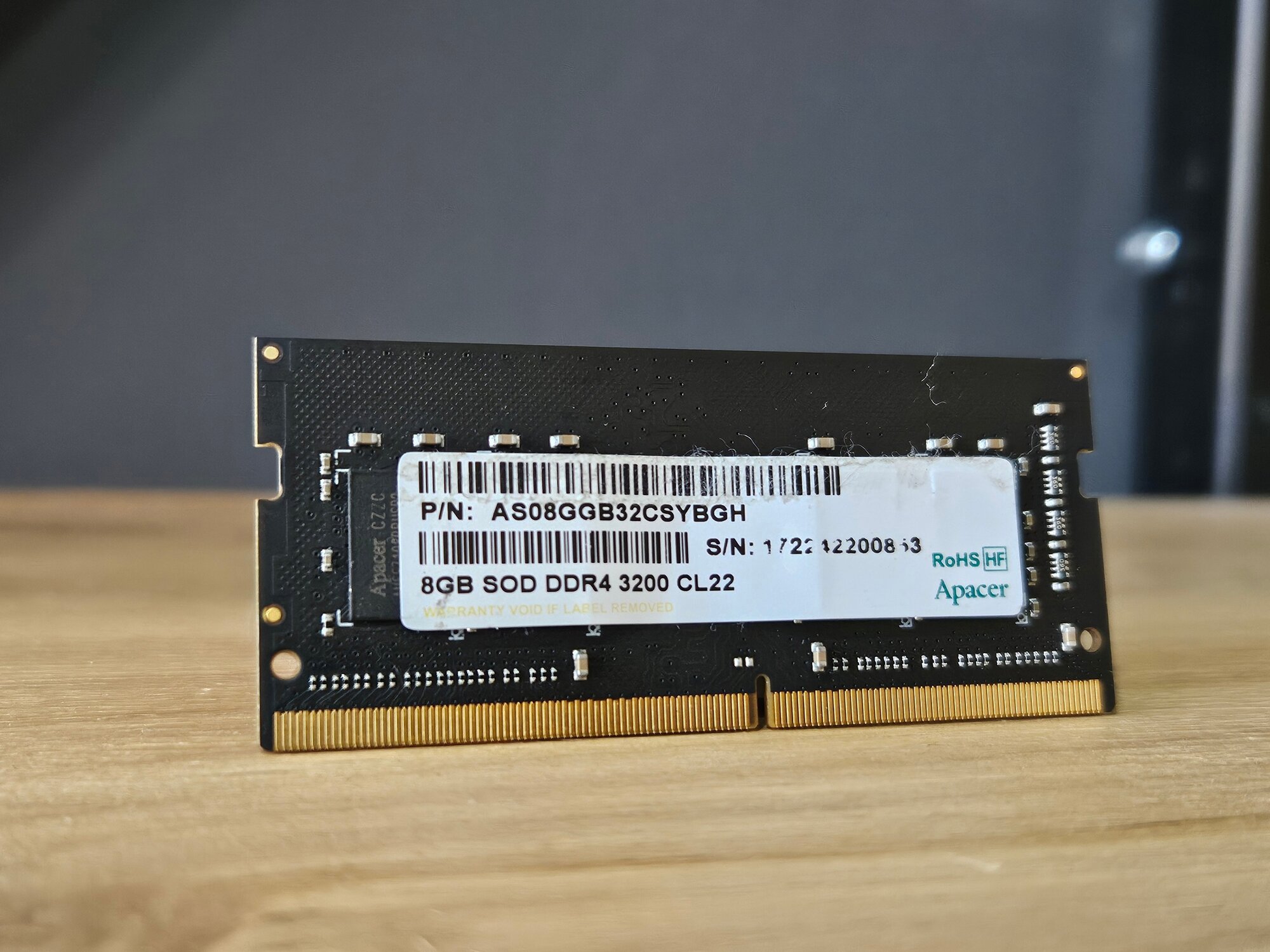 Оперативная память Apacer AS08GGB32CSYBGH DDR4 8GB 3200MHz SO-DIMM (A10)